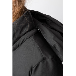 Damen-langer Steppmantel Paloma Horze Kaviar Schwarz