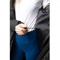 Damen-langer Steppmantel Paloma Horze Kaviar Schwarz