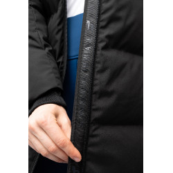 Damen-langer Steppmantel Paloma Horze Kaviar Schwarz