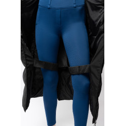 Damen-langer Steppmantel Paloma Horze Kaviar Schwarz