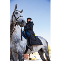 Damen-langer Steppmantel Paloma Horze Kaviar Schwarz