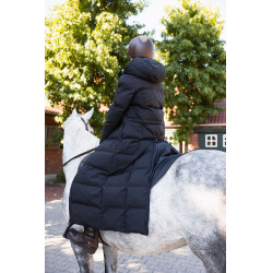 Damen-langer Steppmantel Paloma Horze Kaviar Schwarz