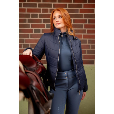 Gestepptes Reitjackett Horze Astrid Damen Polarblau Marineblau