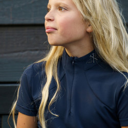 Wettkampf-Poloshirt Kinder HV Polo Laluna Marine Marineblau