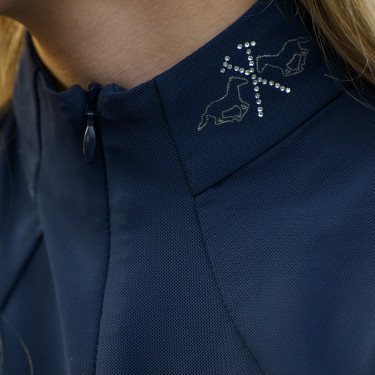 Wettkampf-Poloshirt Kinder HV Polo Laluna Marine Marineblau