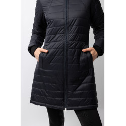 Lange Daunenjacke Horze Charlotte Damen Dunkelmarineblau