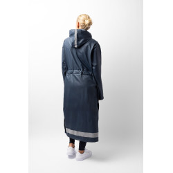 Langer Regenmantel Horze Hazel Damen mit Schlitzen Dunkelmarineblau
