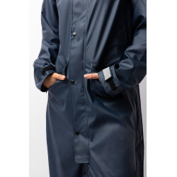 Langer Regenmantel Horze Hazel Damen mit Schlitzen Dunkelmarineblau