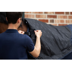 Wasserdichte Eskadron Omega Decke mit Fleece-Futter und Halsteil Dunkelmarine Blau