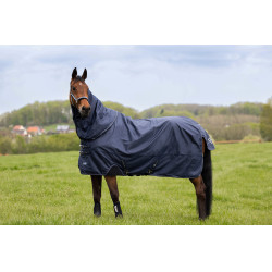 Wasserdichte Eskadron Omega Decke mit Fleece-Futter und Halsteil Dunkelmarine Blau