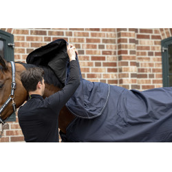 Wasserdichte Eskadron Omega Decke mit Fleece-Futter und Halsteil Dunkelmarine Blau