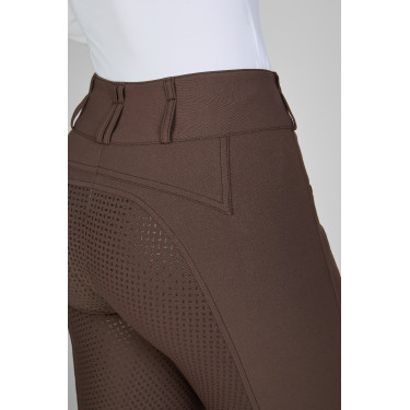 Damenreithose Pikeur Candela Ganzbesatz Grip Muffe Braun