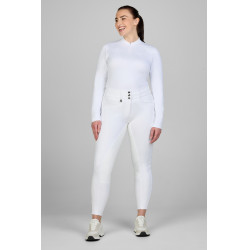 Damenreithose Pikeur New Candela Kunstleder-Vollbesatz 3978 hohe Taille Weiß Weiß