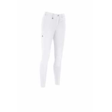Damenreithose Pikeur New Lugana mit Kunstleder-Vollbesatz 0908 mittelhoher Bund Weiß Wei&amp;amp;amp;amp;amp;amp;szlig;