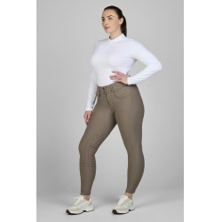 Hose Amia 6805 Pikeur Kniebesatz mittelhoher Bund Damen Maulwurf Braun