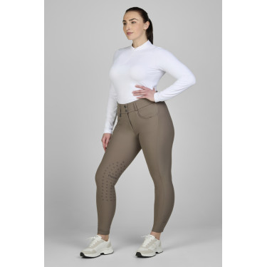 Hose Amia 6805 Pikeur Kniebesatz mittelhoher Bund Damen Maulwurf Braun