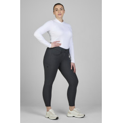 Hose Amia 6805 Pikeur Kniebesatz mittelhoher Bund Damen Dunkler Schatten Grau