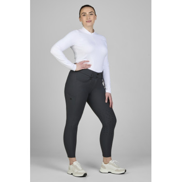 Hose Amia 6805 Pikeur Kniebesatz mittelhoher Bund Damen Dunkler Schatten Grau