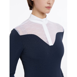 Wettkampfpolo Emily LeMieux langärmelig Marine Marineblau