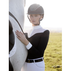 Wettkampfpolo Emily LeMieux langärmelig Marine Marineblau