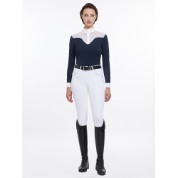 Wettkampfpolo Emily LeMieux langärmelig Marine Marineblau