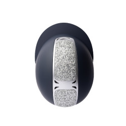 Reithelm mit Kristallverzierung Horze Arix II Dunkelblau / Silber