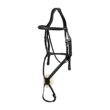 Geflochtener Trensenzaum mit kombiniertem Reithalfter New English Collection by Dy'on Schwarz