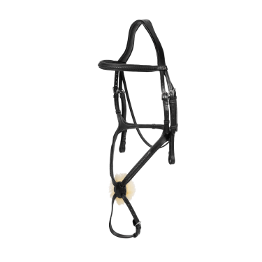 Geflochtener Trensenzaum mit kombiniertem Reithalfter New English Collection by Dy'on Schwarz