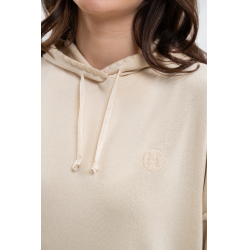 Damen-Kapuzenpullover Plume Harcour Leinen Beige