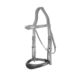 Anatomisches Reithalfter ohne Kehlriemen Kollektion US Jumping Dy'on Schwarz