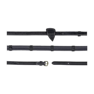 Gummizügel 1/2" mit 7 Stoppern und geflochtener Verarbeitung D Collection Dy'on Schwarz