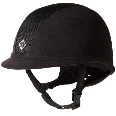 Charles Owen AYR8 Mikro-Wildleder Helm Schwarz