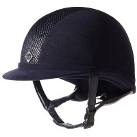 Charles Owen AYR8 Mikro-Wildleder Helm Marine / Silberfarben Blau