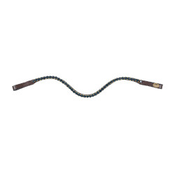V-Stirnband Strass HFI Braun / Blau