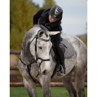 Gepolsterte Stirnriemen Welle Strass HFI Schwarz / silbern