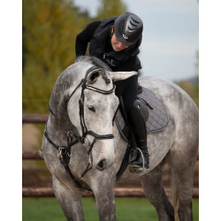 Gepolsterte Stirnriemen Welle Strass HFI Schwarz / silbern Gepolsterte Stirnriemen Welle Strass HFI Schwarz / silbern