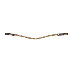 Stirnriemen Welle Strass HFI Braun / Gold