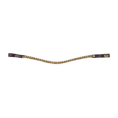 Stirnriemen Welle Strass HFI Braun / Gold