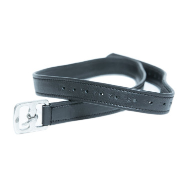 Weiche Steigbügelriemen aus Leder HFI Master Schwarz