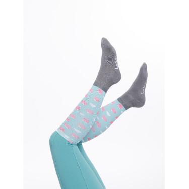 LeMieux Footsie Socken Fliegendes Schwein Blau
