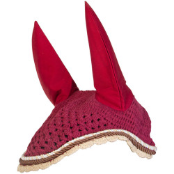 Fliegenhaube Imperial Riding Italy de Luxe Dunkelrot / Beige