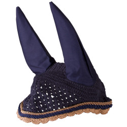 Fliegenhaube Imperial Riding Italy de Luxe Marine / Karamell Blau