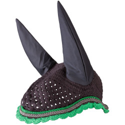 Fliegenhaube Imperial Riding Italy de Luxe Grau / Neongrün