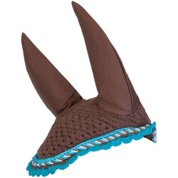 Fliegenhaube Imperial Riding Italy de Luxe Dunkelbraun / Blaugrün