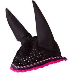 Fliegenhaube Imperial Riding Italy de Luxe Schwarz / Neonrosa