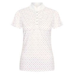 Poloshirt aus Tech-Stoff Imperial Riding Roxy AOP Weiß / Rosa
