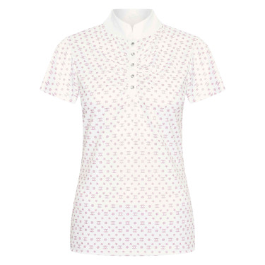 Poloshirt aus Tech-Stoff Imperial Riding Roxy AOP Weiß / Rosa