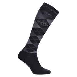 Argyle Socken HV Polo Schwarz / Hellgrau