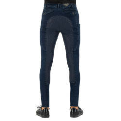 Reithose Euro-Star Camillo Denim FullGrip Marine Marineblau