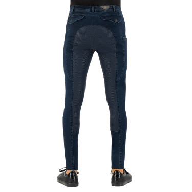 Reithose Euro-Star Camillo Denim FullGrip Marine Marineblau